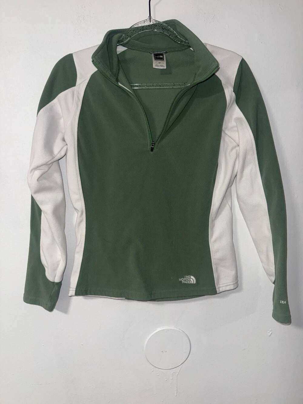 The North Face TKA 100 Quarter-Zip Fleece Pullover Jacket Women's Size S Green W